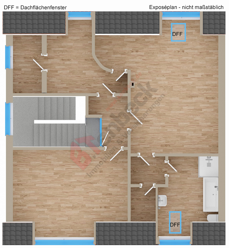 Grundriss - Dachgeschoss Doppelhaush�lfte Bocholt