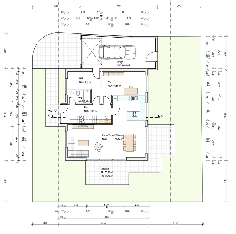 Grundriss - Erdgeschoss Einfamilienhaus Bocholt