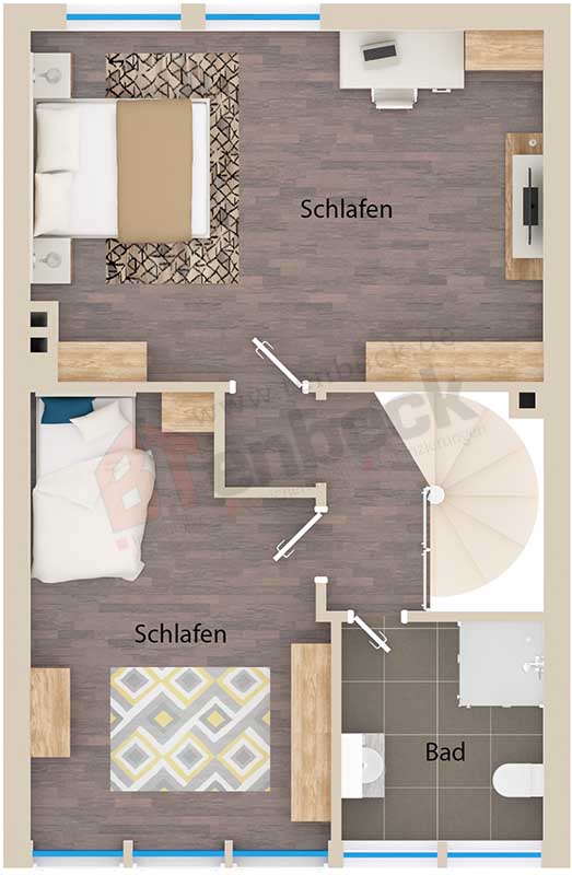 Grundriss 2 OG Reihenmittelhaus Bocholt