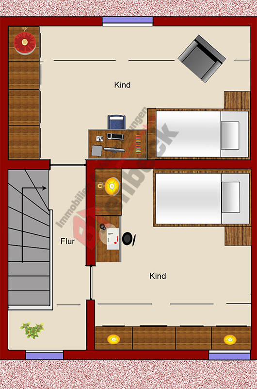 Grundriss - Dachgeschoss Reihenmittelhaus Bocholt