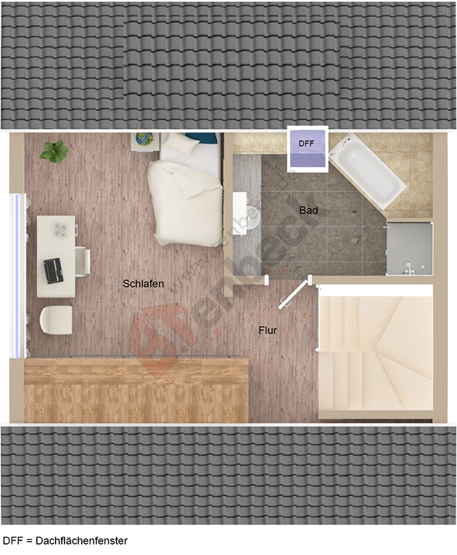 Grundriss - Dachgeschoss Wohnung Bocholt