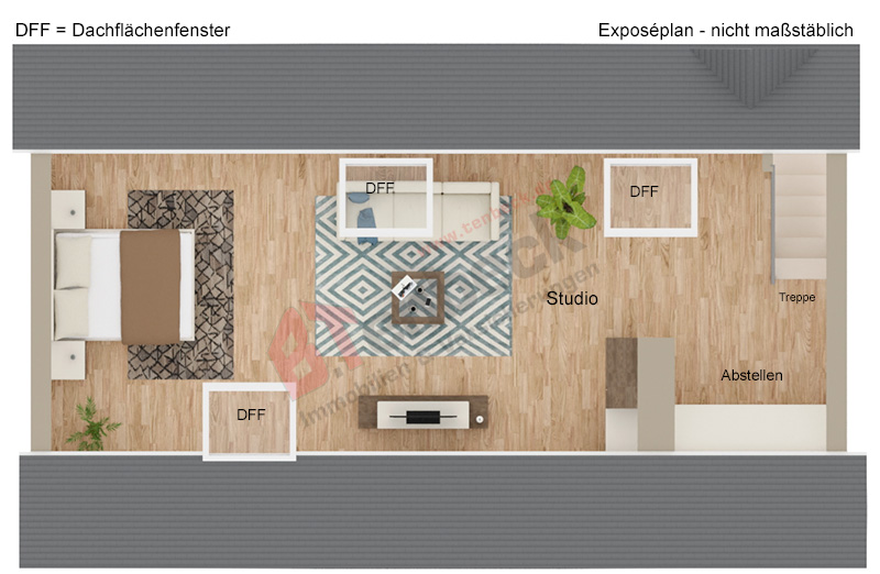 Grundriss - Spitzboden Wohnung Bocholt