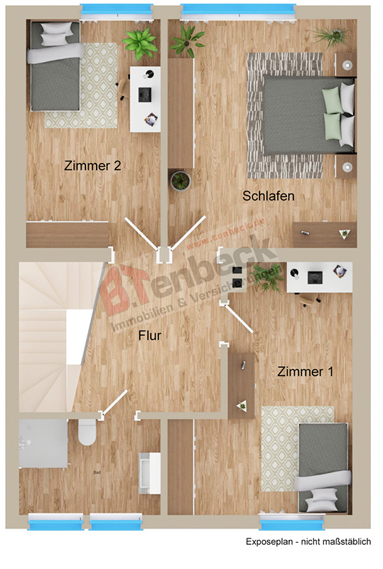 Grundriss-Dachgeschoss Reihenmittelhaus Bocholt