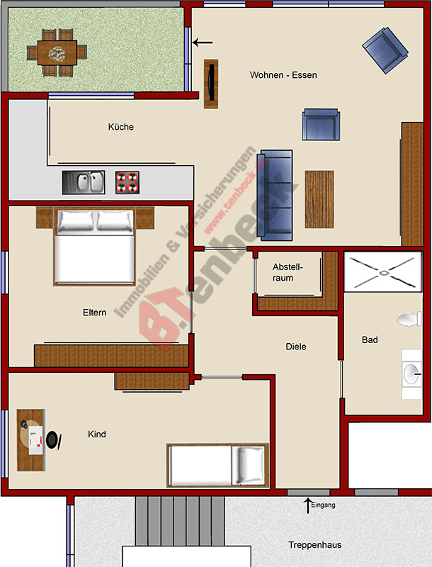 Grundriss - Obergeschoss Wohnung Bocholt