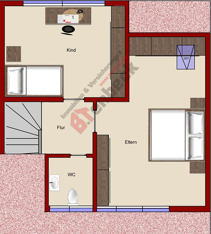 Grundriss - Dachgeschoss Reihenmittelhaus Bocholt