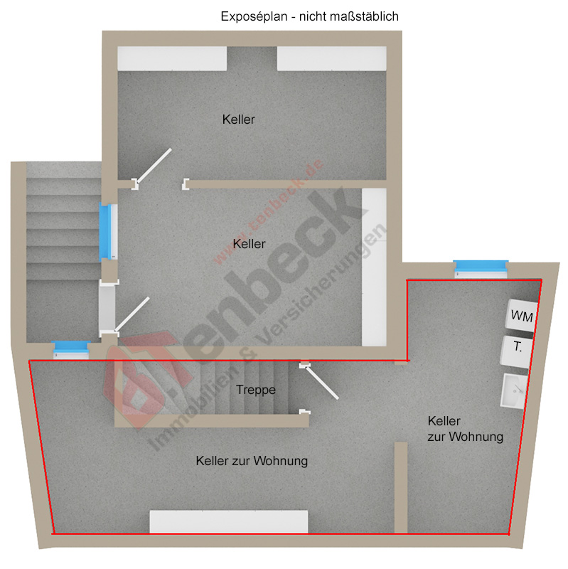 Grundriss - Keller Wohnung Bocholt