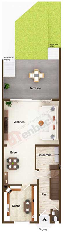 Grundriss EG Reihenmittelhaus Bocholt