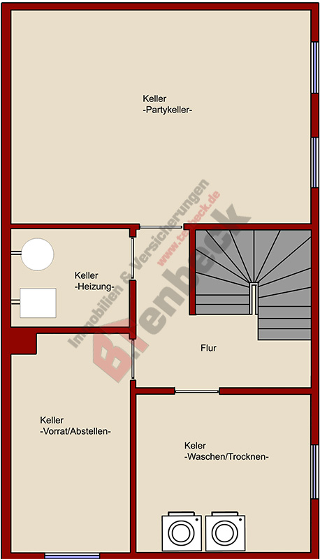 Grundriss - Keller Reihenendhaus Bocholt