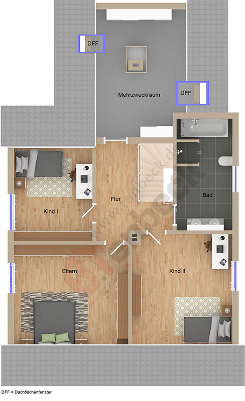 Grundriss - Dachgeschoss Einfamilienhaus Bocholt