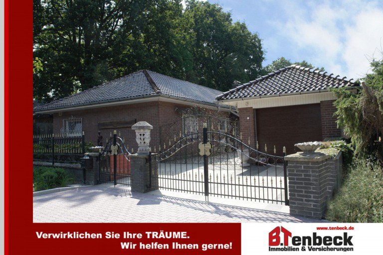 Ansicht des Hauses Bocholt Bungalow Gro�z�giger Walmdachbungalow mit separatem Eltern- und Kinderbereich in Bocholt - Liedern!
