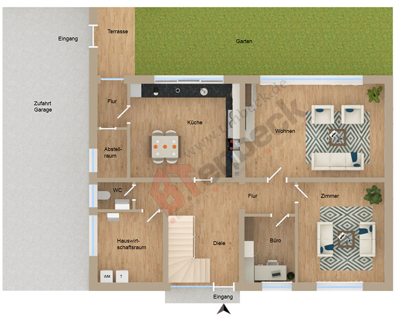 Grundriss - Erdgeschoss Einfamilienhaus Bocholt