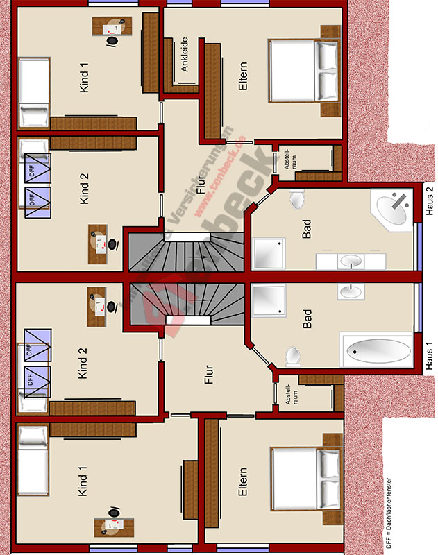 Grundriss - Dachgeschoss Zweifamilienhaus Isselburg-Anholt