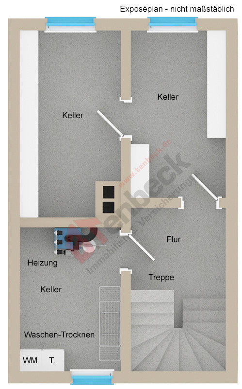Grundriss - Keller Doppelhaush�lfte Bocholt