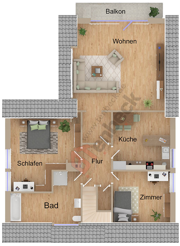 Grundriss - Obergeschoss Zweifamilienhaus Rhede