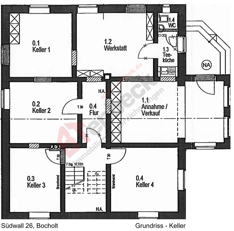 Souterrain - S�dwall 26 B�ro / Praxis Bocholt