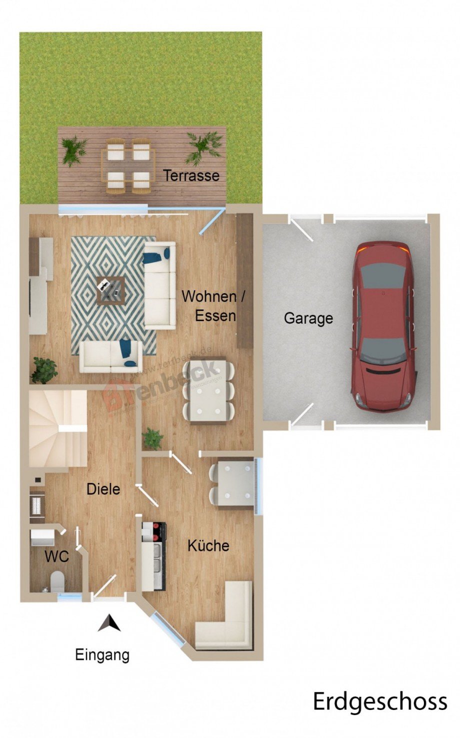 Grundriss - Erdgeschoss Doppelhaush�lfte Bocholt