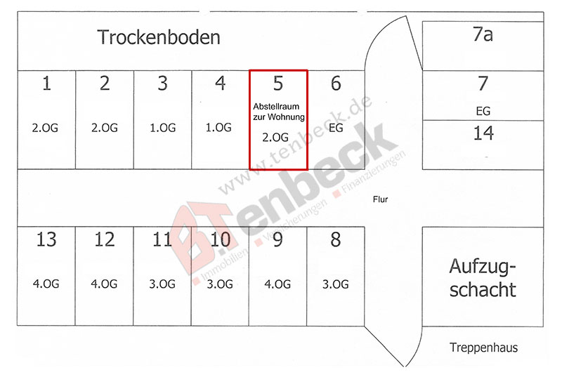 Grundriss - Dachboden Wohnung Bocholt