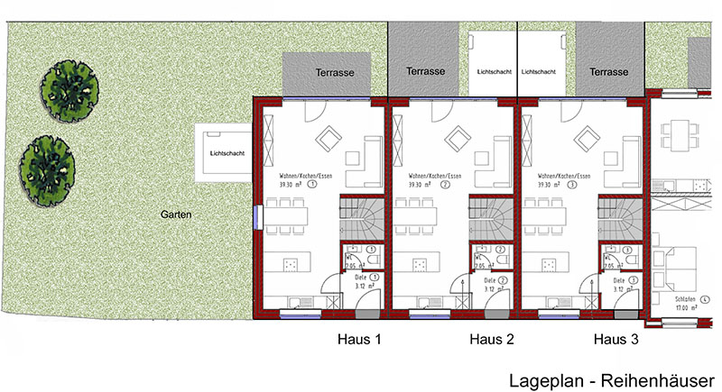 Lageplan Reihenh�user Reihenmittelhaus Bocholt