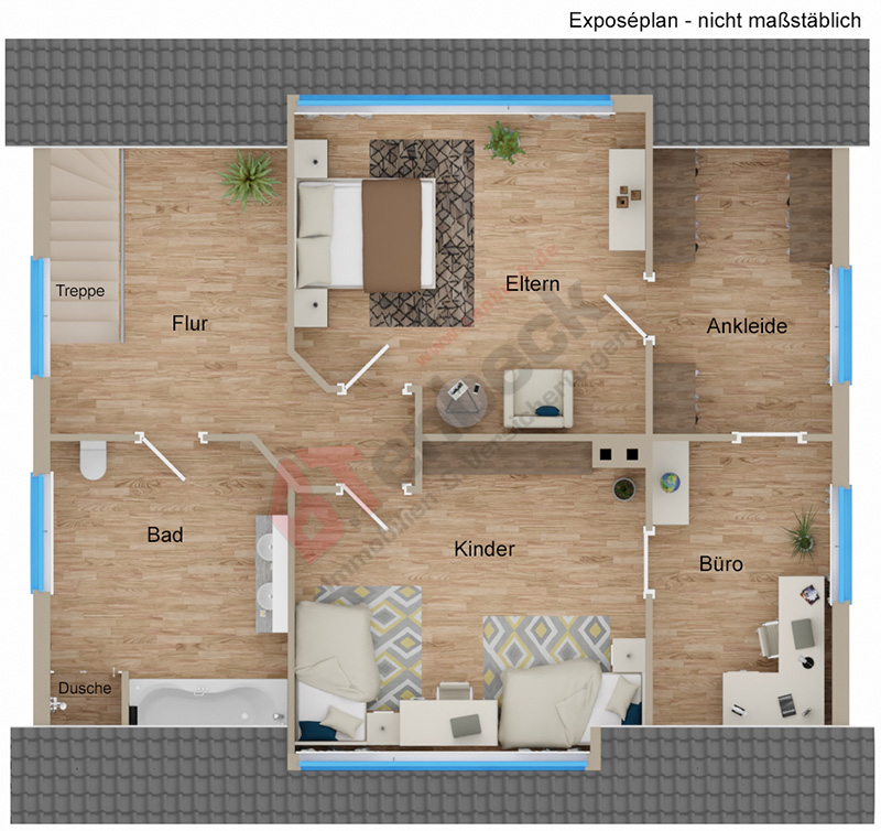 Grundriss - Obergeschoss Einfamilienhaus Bocholt