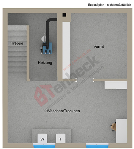 Grundriss - Keller Reihenmittelhaus Bocholt
