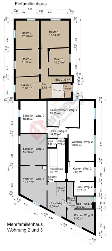 Grundriss - Obergeschoss Mehrfamilienhaus Hamminkeln-Dingden
