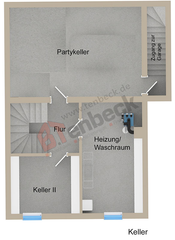 Grundriss-Keller Doppelhaush�lfte Bocholt
