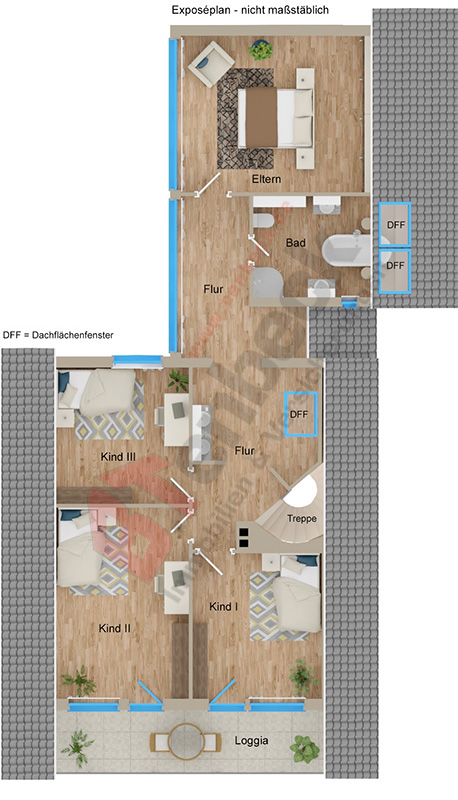Grundriss - Dachgeschoss Einfamilienhaus Bocholt