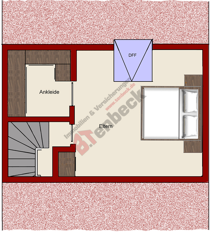 Grundriss - Spitzboden Reihenmittelhaus Bocholt