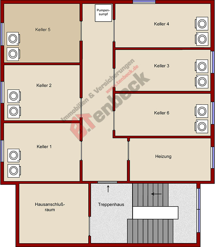 Grundriss - Keller Wohnung Bocholt