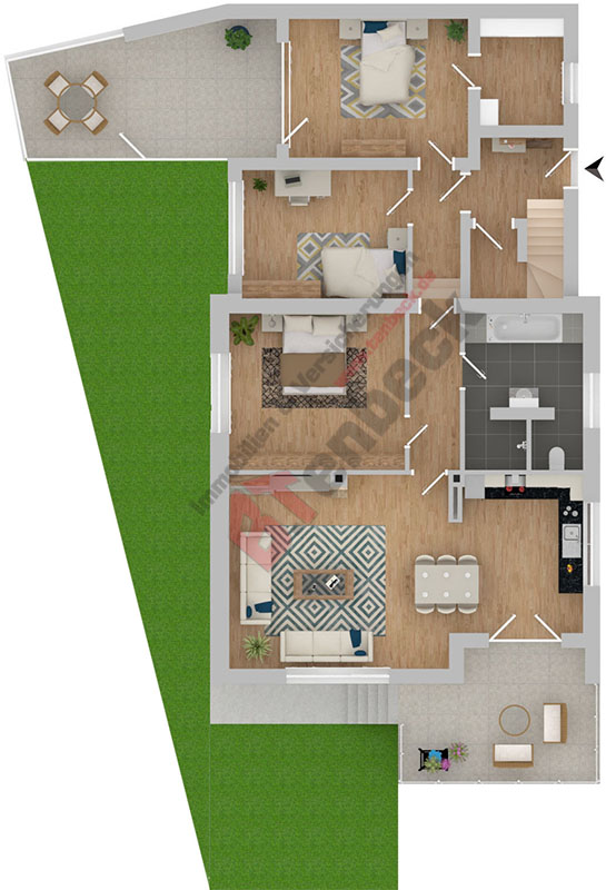 Grundriss - Erdgeschoss Wohnung Bocholt