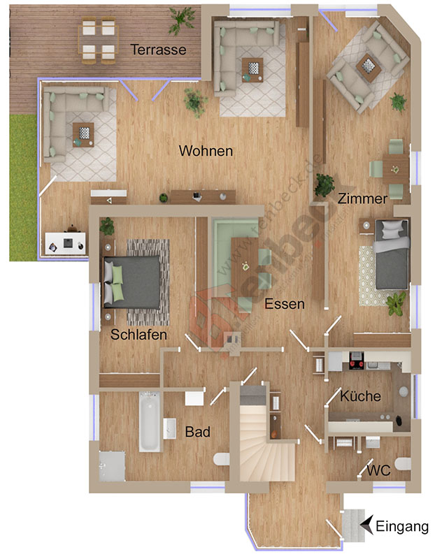 Grundriss - Erdgeschoss Zweifamilienhaus Rhede