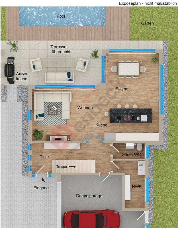 Grundriss - Erdgeschoss Einfamilienhaus Bocholt