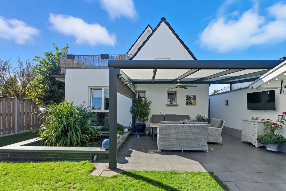 Terrasse - Teich Einfamilienhaus Bocholt