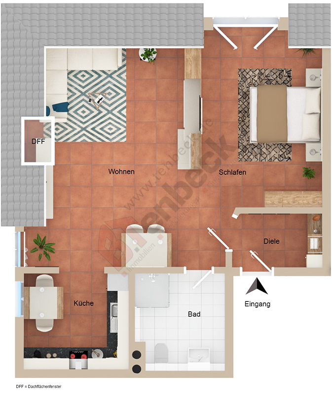 Grundriss - Dachgeschoss Wohnung Bocholt