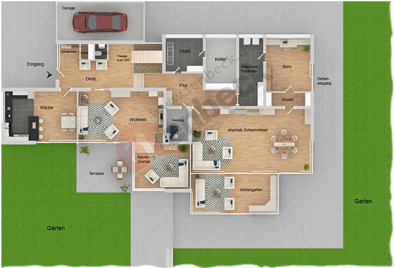 Grundriss - Erdgeschoss Einfamilienhaus Bocholt