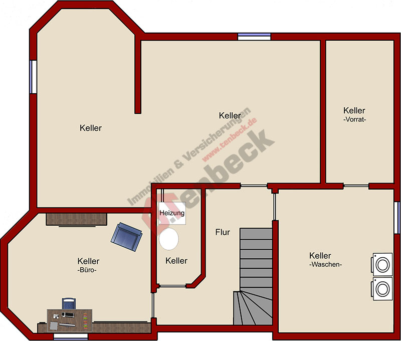 Grundriss - Keller Einfamilienhaus Borken-Burlo