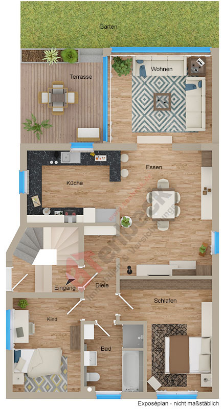 Grundriss - Erdgeschoss Wohnung Bocholt