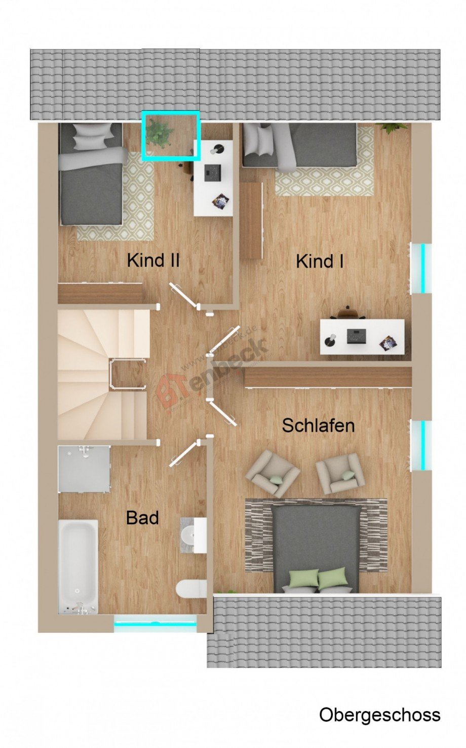 Grundriss - Dachgeschoss Doppelhaush�lfte Hamminkeln-Dingden