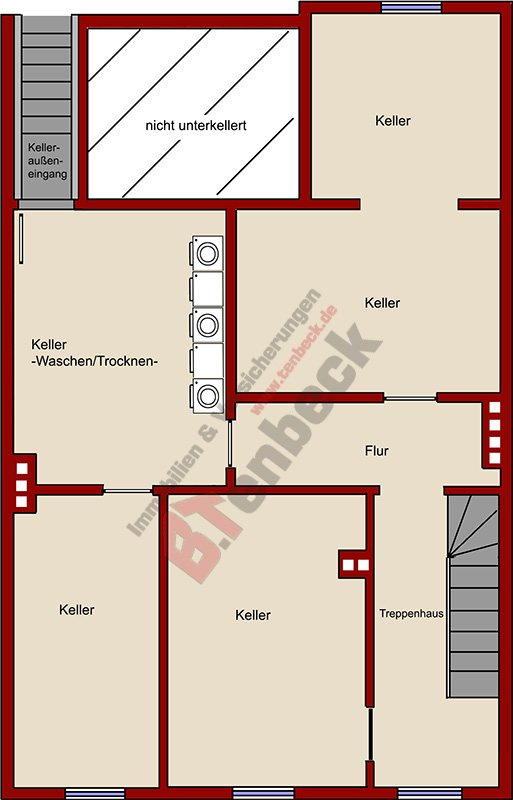 Grundriss - Keller Mehrfamilienhaus Bocholt