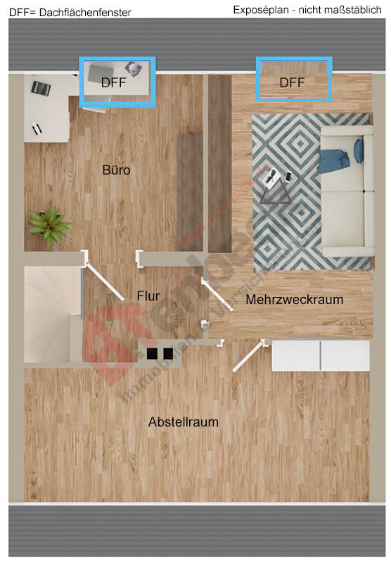 Grundriss - Dachgeschoss Reihenmittelhaus Bocholt