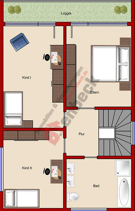Grundriss - Obergeschoss Einfamilienhaus Bocholt