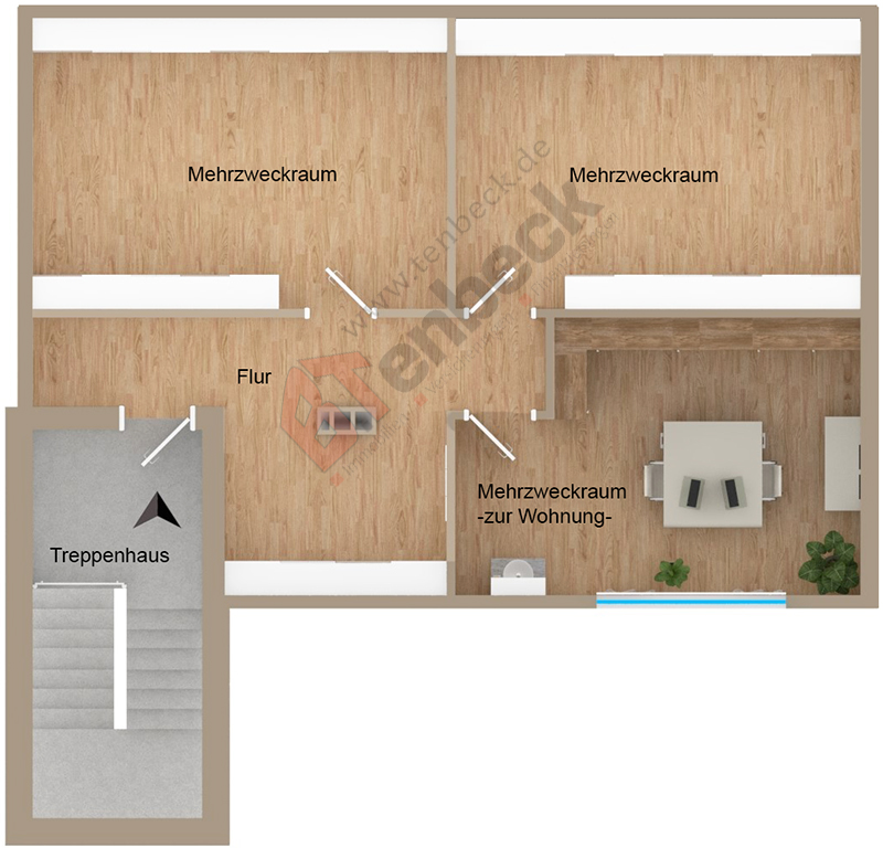Grundriss - Staffelgeschoss Wohnung Bocholt