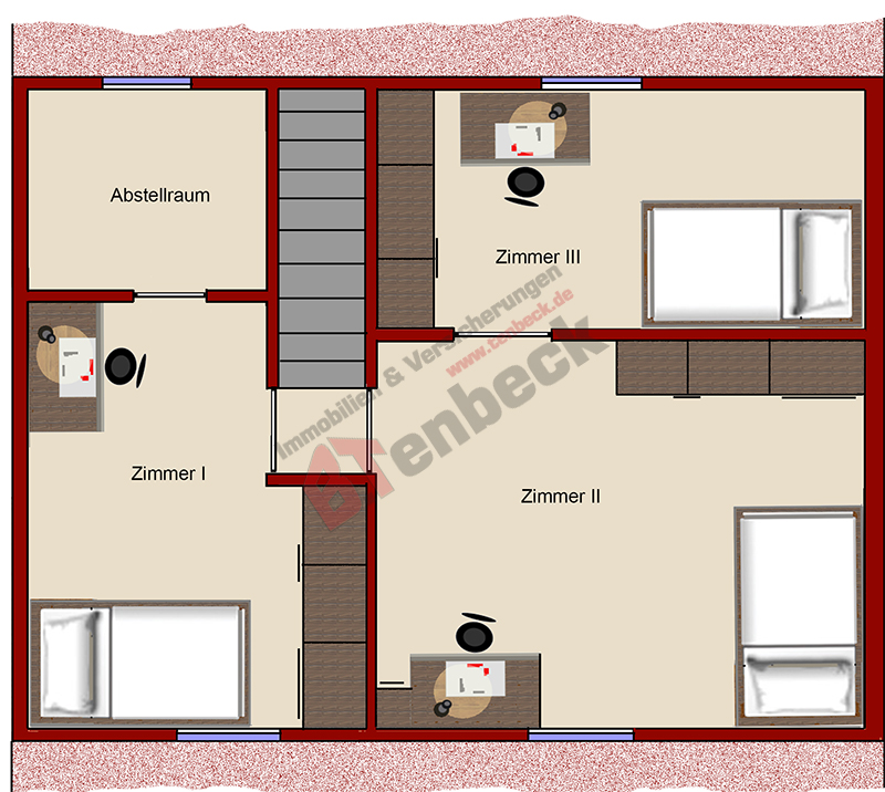 Grundriss - Dachgeschoss Reihenmittelhaus Bocholt