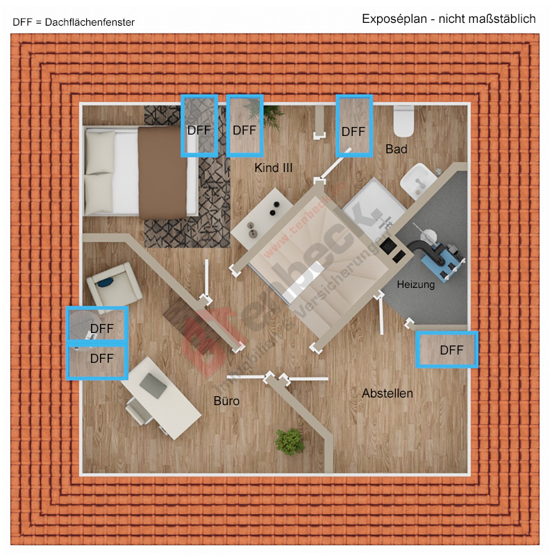 Grundriss - Dachgeschoss Einfamilienhaus Rhede