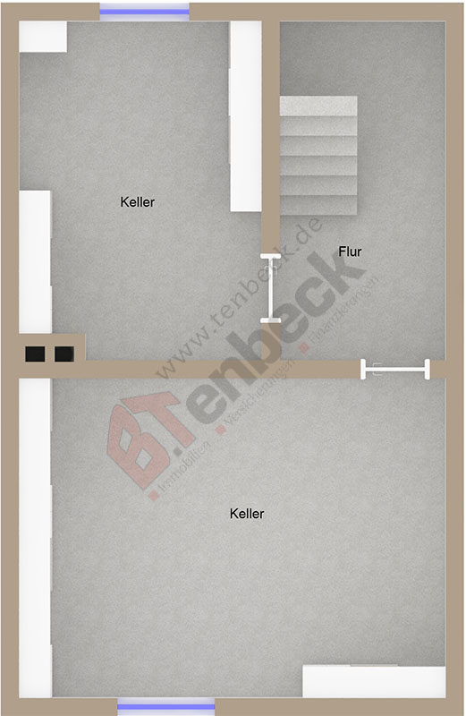 Grundriss - Keller Reihenmittelhaus Bocholt