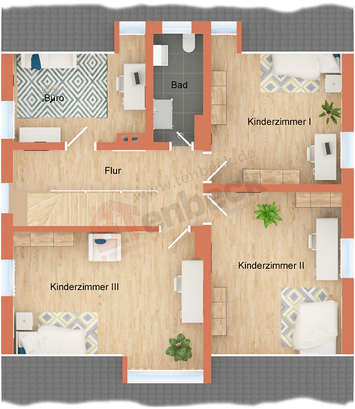 Grundriss Dachgeschoss Einfamilienhaus Bocholt