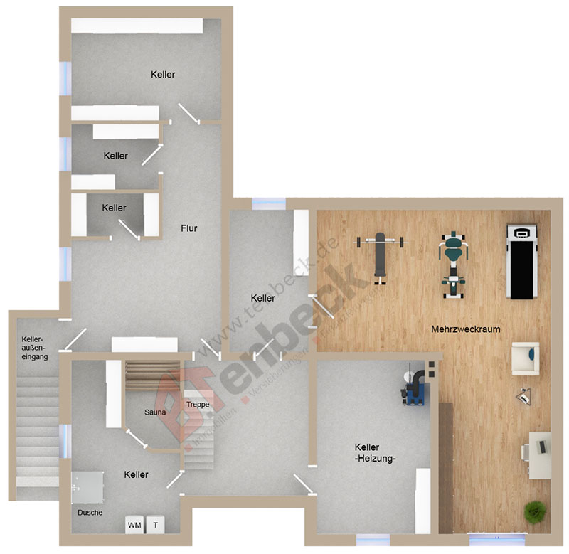 Grundriss - Keller Bungalow Bocholt