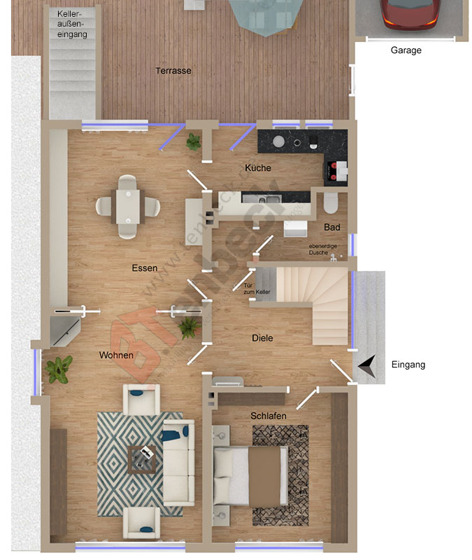 Grundriss - Erdgeschoss Einfamilienhaus Bocholt