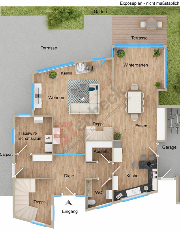 Grundriss - Erdgeschoss Einfamilienhaus Rhede
