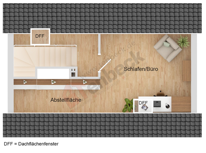 Grundriss - Spitzboden Wohnung Bocholt